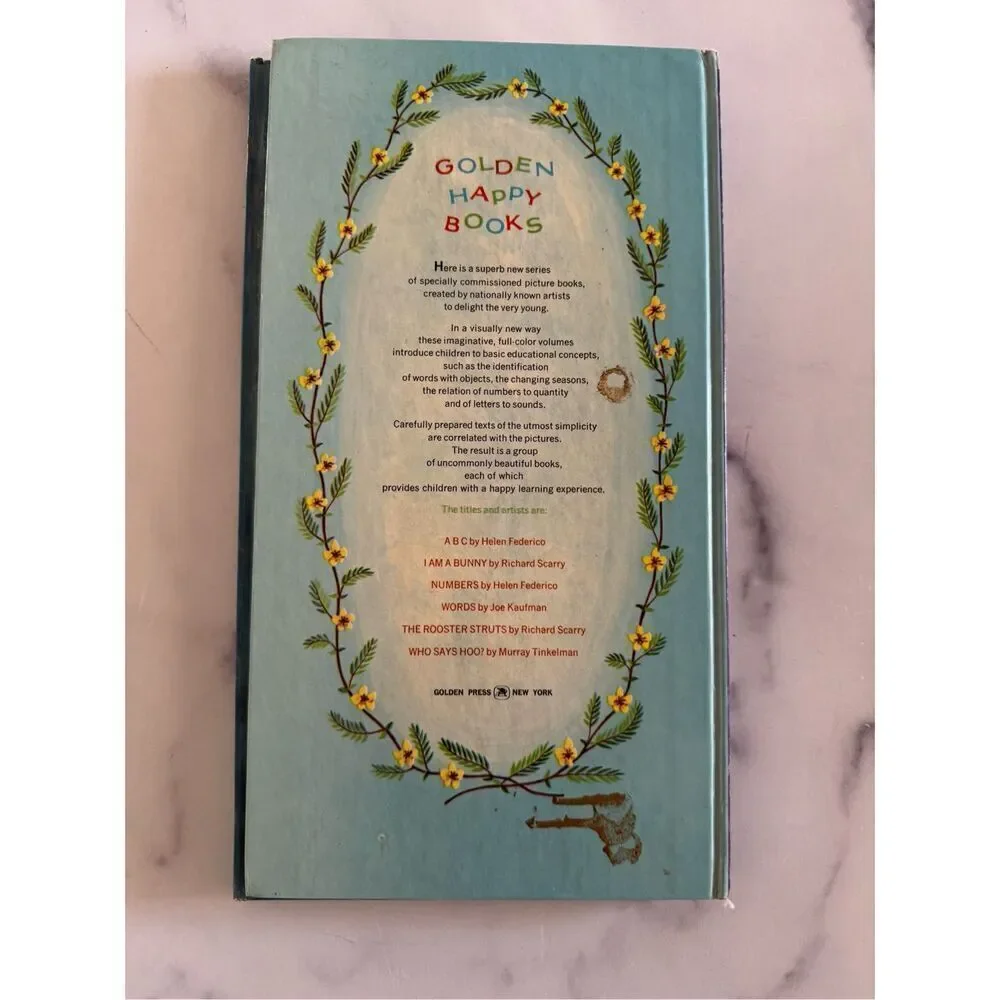 A golden happy book Who Says Hoo Numbers children’s vintage hardback books 1963